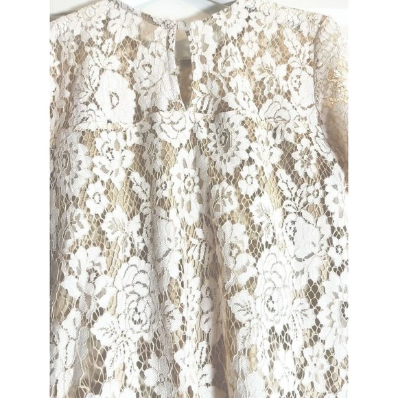 Francesca's Lace Dress Ladies XXS Ivory with floral insert lined NWT - Picture 4 of 11